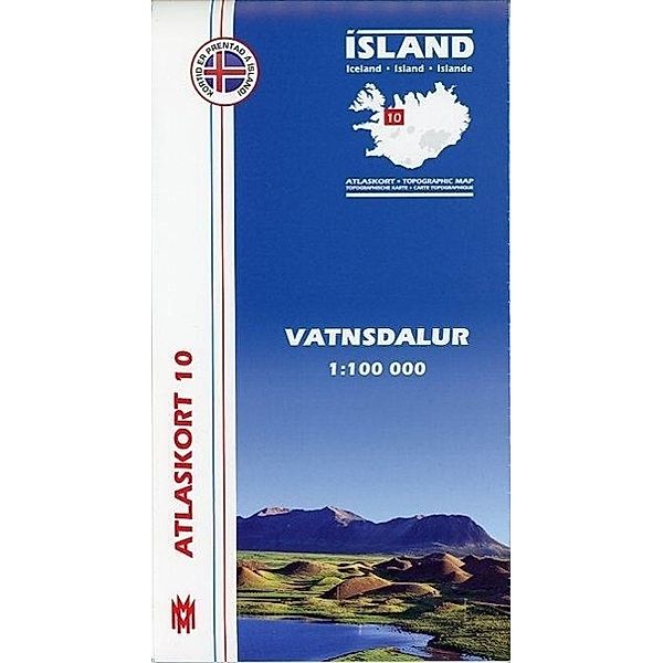 Island Atlaskort 10 Vatnsdalur 1 : 100 000