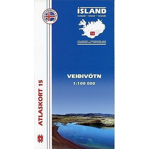 Island Atlaskort 15 Veidivötn 1:100.000