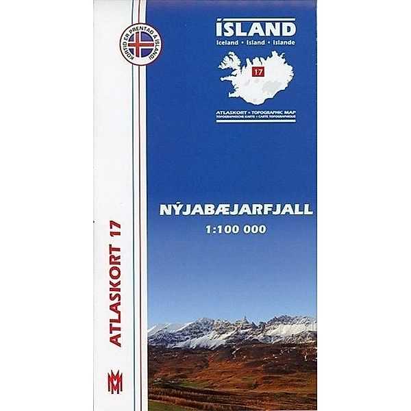 Island Atlaskort 17 Nyjabæjarfjall 1:100.000