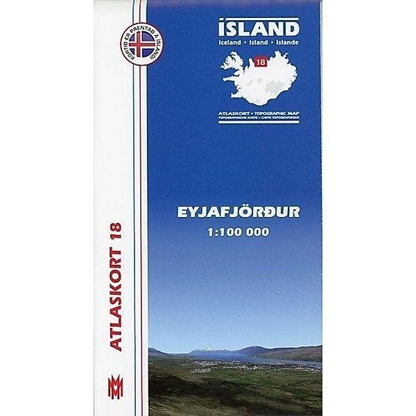 Island Atlaskort 18 Eyjafjördur 1:100.000