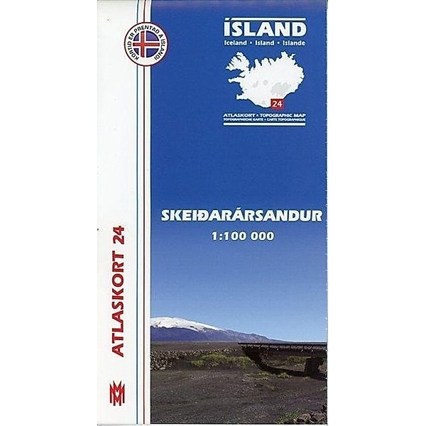 Island Atlaskort 24 Skeidararsandur 1:100.000