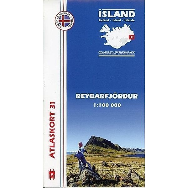 Island Atlaskort 31 Reydarfjördur 1:100.000