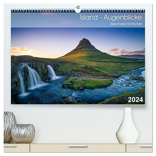 Island - Augenblicke 2024 (hochwertiger Premium Wandkalender 2024 DIN A2 quer), Kunstdruck in Hochglanz, Alexander Höntschel
