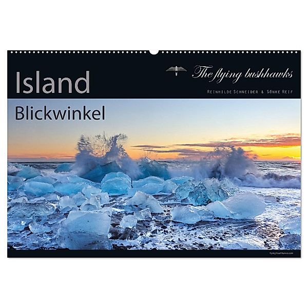 Island Blickwinkel 2024 (Wandkalender 2024 DIN A2 quer), CALVENDO Monatskalender, Calvendo, The flying bushhawks