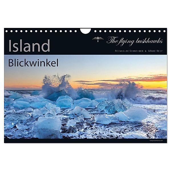 Island Blickwinkel 2024 (Wandkalender 2024 DIN A4 quer), CALVENDO Monatskalender, Calvendo, The flying bushhawks