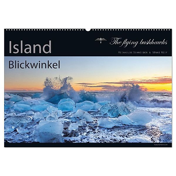 Island Blickwinkel 2025 (Wandkalender 2025 DIN A2 quer), CALVENDO Monatskalender, Calvendo, The flying bushhawks
