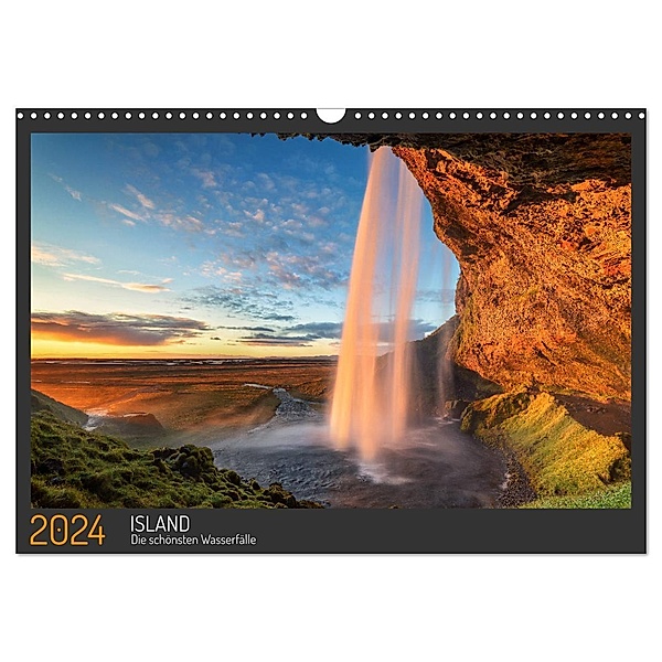Island - Die schönsten Wasserfälle (Wandkalender 2024 DIN A3 quer), CALVENDO Monatskalender, Thomas Schnitzler Naturfotografie