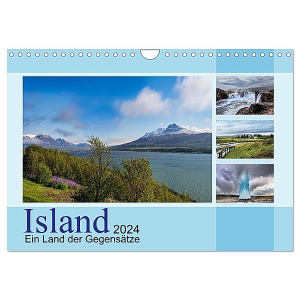 Island, ein Land der Gegensätze (Wandkalender 2024 DIN A4 quer), CALVENDO Monatskalender, Christiane calmbacher