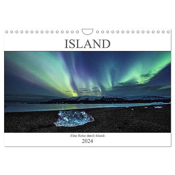 Island -Eine Reise durch Island- (Wandkalender 2024 DIN A4 quer), CALVENDO Monatskalender, Peter Spellerberg