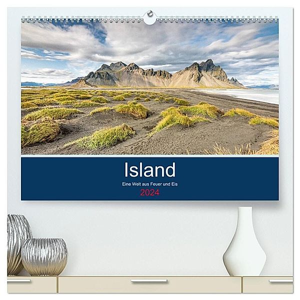 Island - Eine Welt aus Feuer und Eis (hochwertiger Premium Wandkalender 2024 DIN A2 quer), Kunstdruck in Hochglanz, Martin Möller