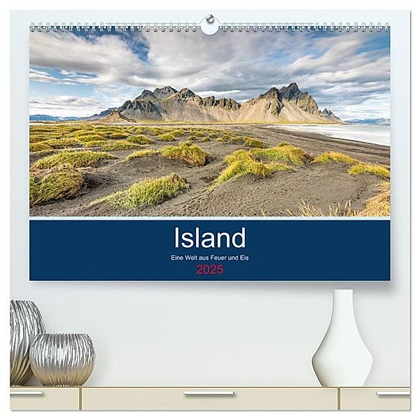Island - Eine Welt aus Feuer und Eis (hochwertiger Premium Wandkalender 2025 DIN A2 quer), Kunstdruck in Hochglanz, Calvendo, Martin Möller