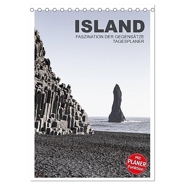 Island - Faszination der Gegensätze - Tagesplaner (Tischkalender 2024 DIN A5 hoch), CALVENDO Monatskalender, Ingrid Steiner