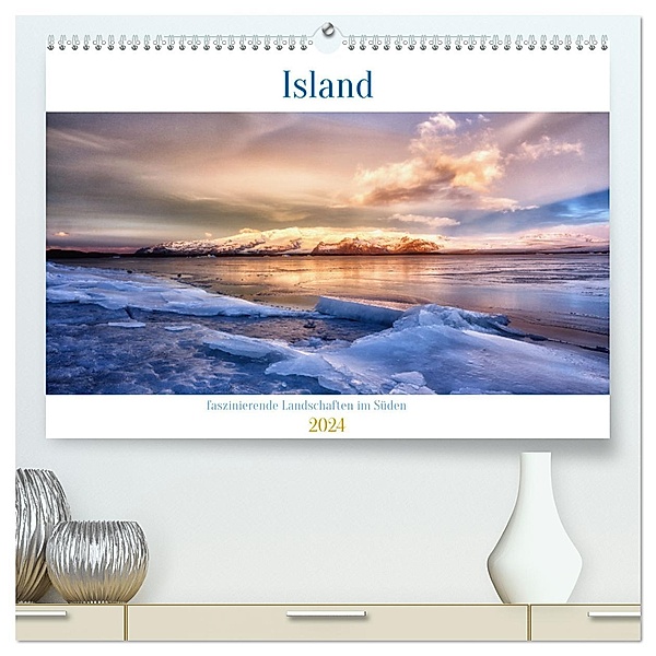 Island - faszinierende Landschaften im Süden (hochwertiger Premium Wandkalender 2024 DIN A2 quer), Kunstdruck in Hochglanz, Calvendo, Romy Pfeifer