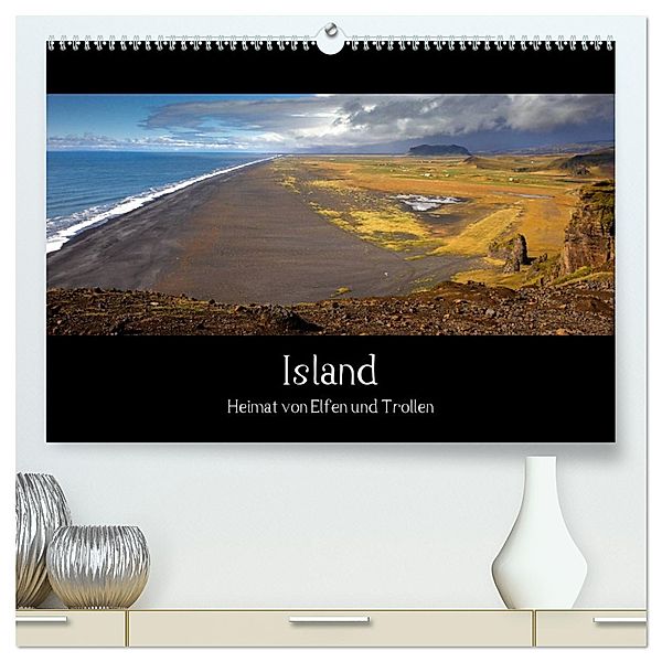Island - Heimat von Elfen und Trollen (hochwertiger Premium Wandkalender 2025 DIN A2 quer), Kunstdruck in Hochglanz, Calvendo, Wolfram Plettscher