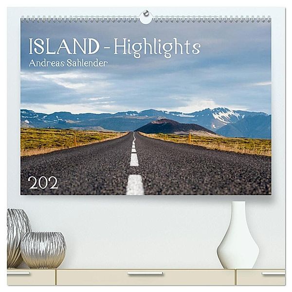 Island Highlights (hochwertiger Premium Wandkalender 2024 DIN A2 quer), Kunstdruck in Hochglanz, Andreas Sahlender