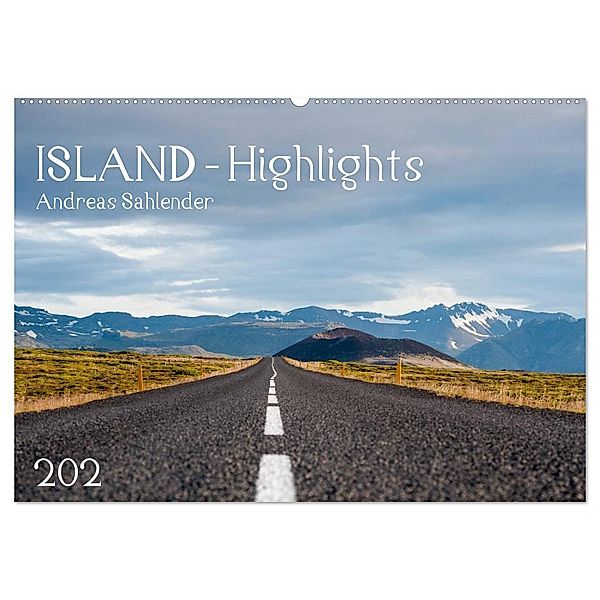 Island Highlights (Wandkalender 2025 DIN A2 quer), CALVENDO Monatskalender, Calvendo, Andreas Sahlender