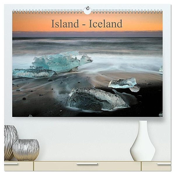 Island - Iceland (hochwertiger Premium Wandkalender 2024 DIN A2 quer), Kunstdruck in Hochglanz, Rainer Großkopf