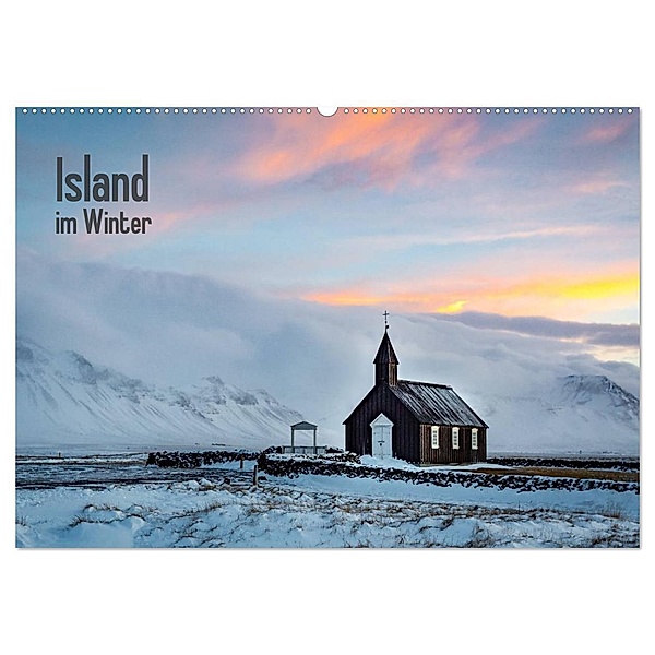 Island im Winter (Wandkalender 2024 DIN A2 quer), CALVENDO Monatskalender, Nick Wrobel