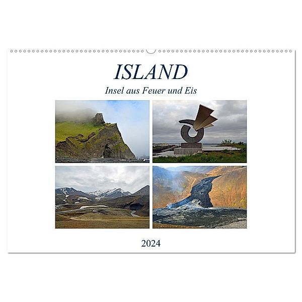 ISLAND, Insel aus Feuer und Eis (Wandkalender 2024 DIN A2 quer), CALVENDO Monatskalender, Ulrich Senff