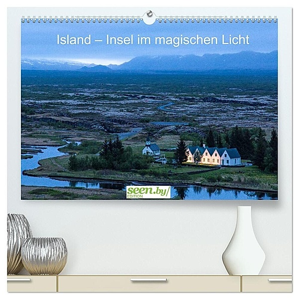Island - Insel im magischen Licht (hochwertiger Premium Wandkalender 2024 DIN A2 quer), Kunstdruck in Hochglanz, Thomas Hafen