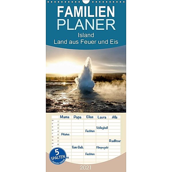 Island - Land aus Feuer und Eis - Familienplaner hoch (Wandkalender 2021 , 21 cm x 45 cm, hoch), Steffi Blochwitz - nordlichtphoto.com
