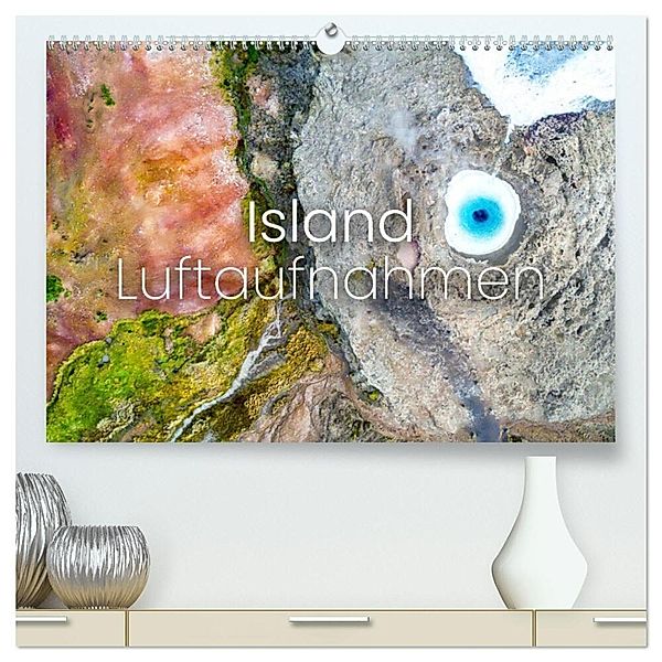 Island Luftaufnahmen (hochwertiger Premium Wandkalender 2024 DIN A2 quer), Kunstdruck in Hochglanz, SF