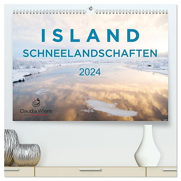 ISLAND - Schneelandschaften (hochwertiger Premium Wandkalender 2024 DIN A2 quer), Kunstdruck in Hochglanz, Claudia Wiens