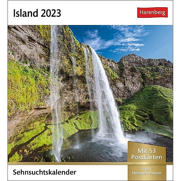 Island Sehnsuchtskalender 2023. Fernweh in einem kleinen Kalender zum Aufstellen. Die schönsten Landschaften Islands als, Olaf Krüger