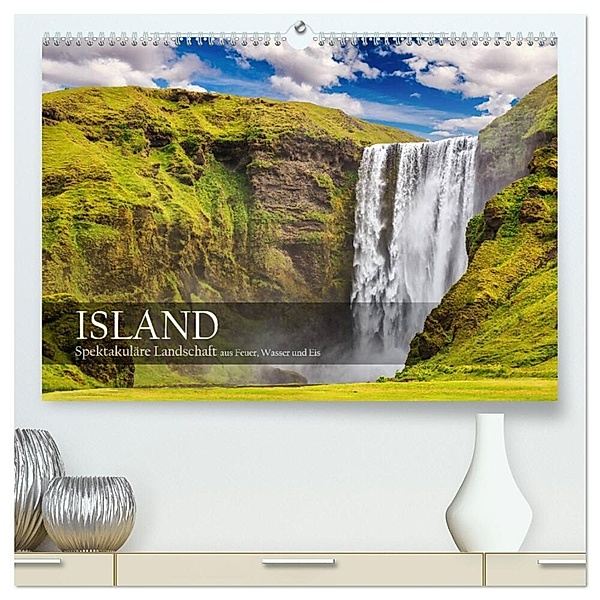 Island - Spektakuläre Landschaft aus Feuer, Wasser und Eis (hochwertiger Premium Wandkalender 2024 DIN A2 quer), Kunstdruck in Hochglanz, Patrick Rosyk