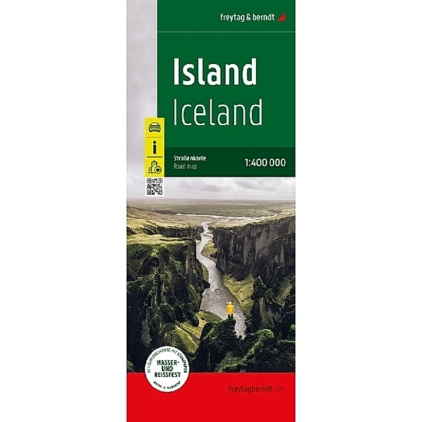 Island, Strassenkarte 1:400.000, freytag & berndt, Softcover
