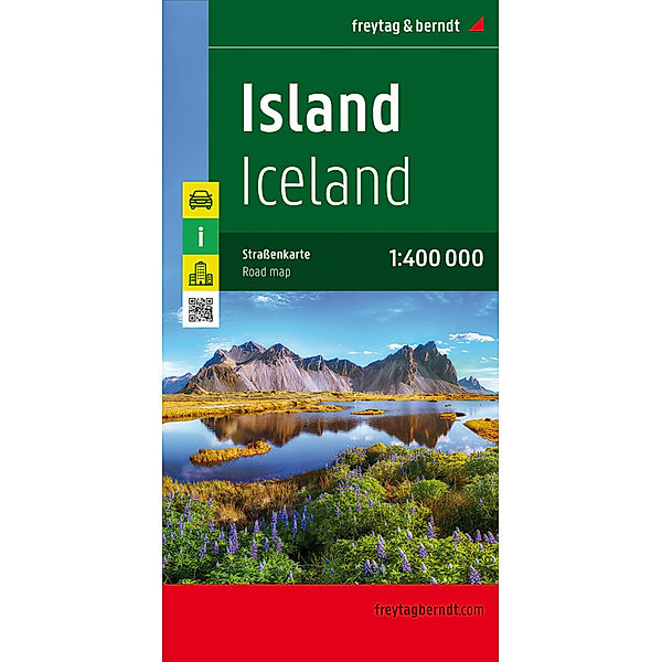 Island, Strassenkarte 1:400.000. Ijsland. Iceland. Islande. Islanda