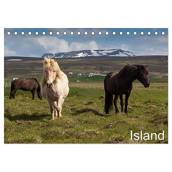 Island (Tischkalender 2024 DIN A5 quer), CALVENDO Monatskalender, Helmut Gulbins