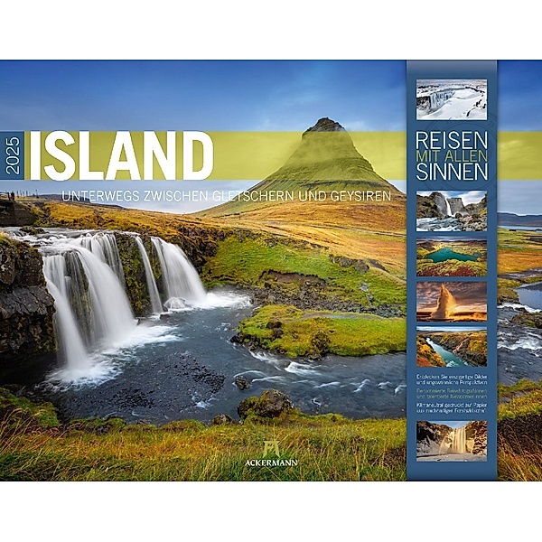 Island - Unterwegs zwischen Gletschern und Geysiren Kalender 2025, Ackermann Kunstverlag