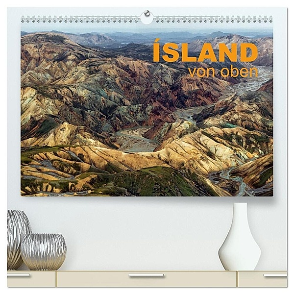 Island von oben (hochwertiger Premium Wandkalender 2024 DIN A2 quer), Kunstdruck in Hochglanz, Klaus Ratzer