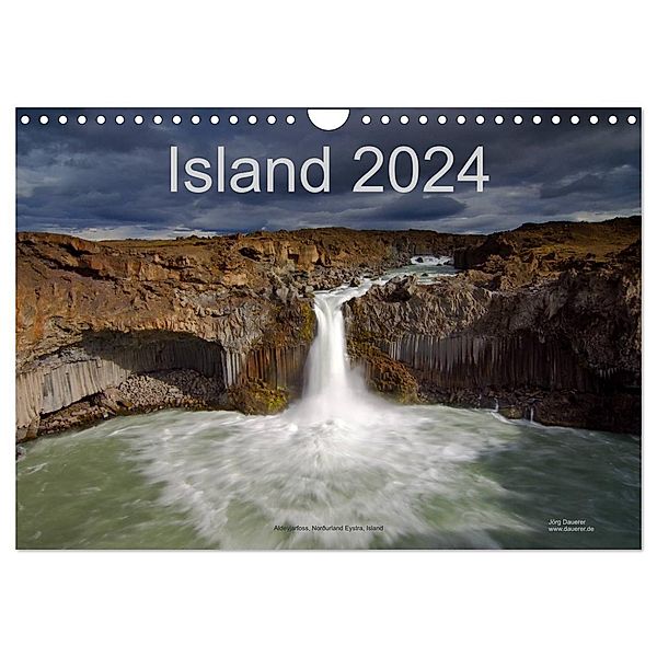Island (Wandkalender 2024 DIN A4 quer), CALVENDO Monatskalender, Jörg Dauerer