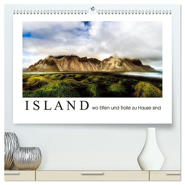 Island wo Elfen und Trolle zuhause sind (hochwertiger Premium Wandkalender 2025 DIN A2 quer), Kunstdruck in Hochglanz, Calvendo, Dirk Sulima