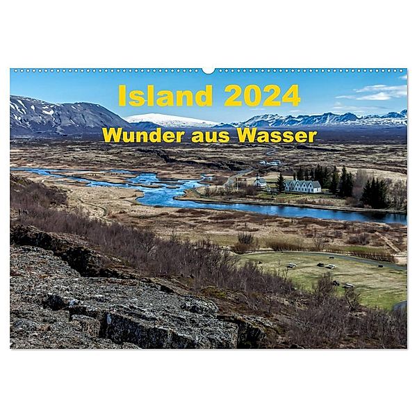 Island - Wunder aus Wasser (Wandkalender 2024 DIN A2 quer), CALVENDO Monatskalender, Andreas Dumont