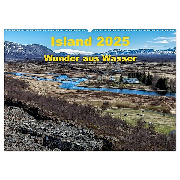 Island - Wunder aus Wasser (Wandkalender 2025 DIN A2 quer), CALVENDO Monatskalender, Calvendo, Andreas Dumont