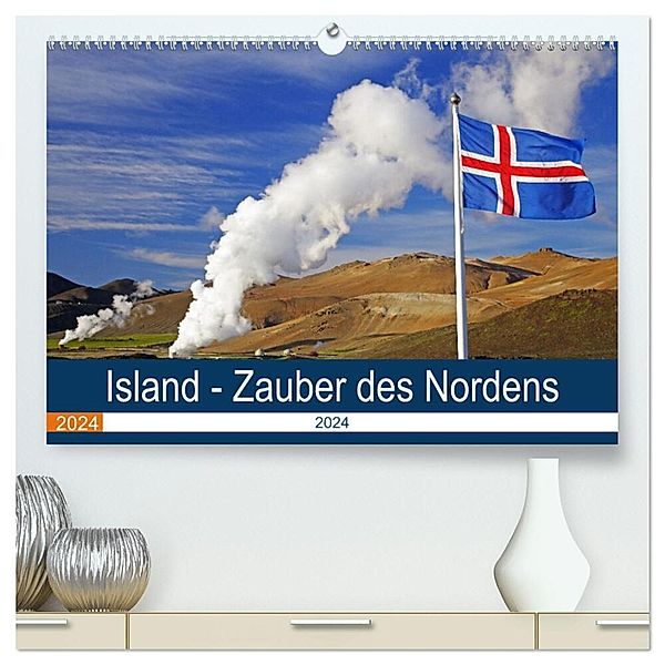 Island - Zauber des Nordens (hochwertiger Premium Wandkalender 2024 DIN A2 quer), Kunstdruck in Hochglanz, Reinhard Pantke