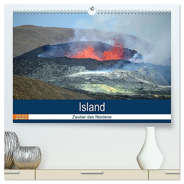 Island - Zauber des Nordens (hochwertiger Premium Wandkalender 2025 DIN A2 quer), Kunstdruck in Hochglanz, Calvendo, Reinhard Pantke