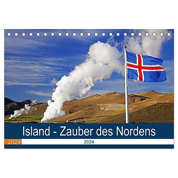 Island - Zauber des Nordens (Tischkalender 2024 DIN A5 quer), CALVENDO Monatskalender, Reinhard Pantke