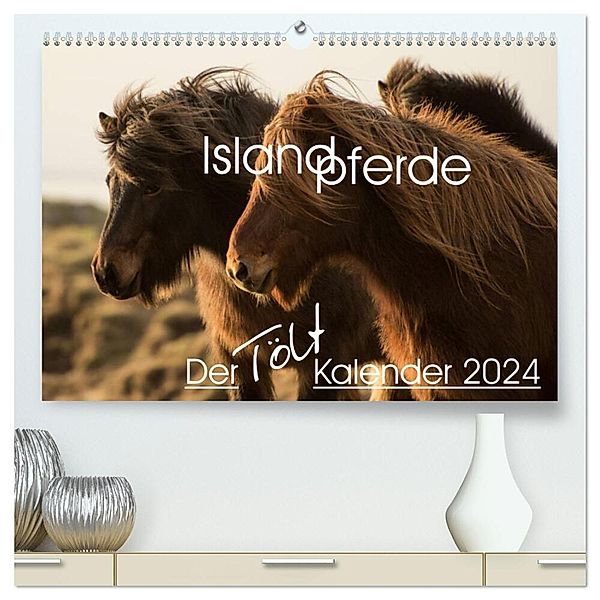 Islandpferde - Der Tölt Kalender (hochwertiger Premium Wandkalender 2024 DIN A2 quer), Kunstdruck in Hochglanz, Irma van der Wiel - www.kalender-atelier.de