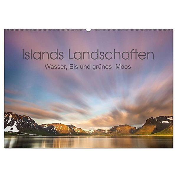 Islands Landschaften - Wasser, Eis und grünes Moos (Wandkalender 2024 DIN A2 quer), CALVENDO Monatskalender, Salke Hartung