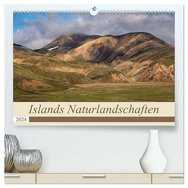 Islands Naturlandschaften (hochwertiger Premium Wandkalender 2024 DIN A2 quer), Kunstdruck in Hochglanz, Olaf Jürgens