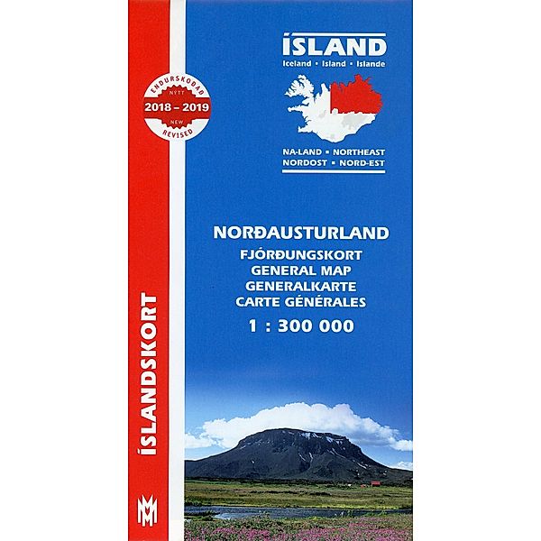 Islandskort / Island Nordost. Iceland Northeast. Island Na-Land. Islande, Nord-Est