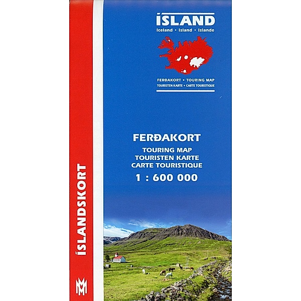 Islandskort / Island Touristen-Karte. Island Ferdakort. Iceland Touring Map. Islande carte touristique