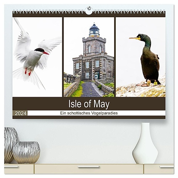 Isle of May - Ein schottisches Vogelparadies (hochwertiger Premium Wandkalender 2024 DIN A2 quer), Kunstdruck in Hochglanz, Janita Webeler