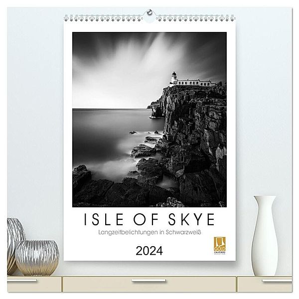 Isle of Skye - Langzeitbelichtungen in Schwarzweiss (hochwertiger Premium Wandkalender 2024 DIN A2 hoch), Kunstdruck in Hochglanz, Thomas Bichler