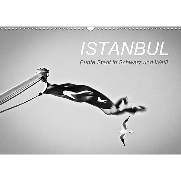 Istanbul - Bunte Stadt in Schwarz und Weiß (Wandkalender 2020 DIN A3 quer), Ina Reinecke