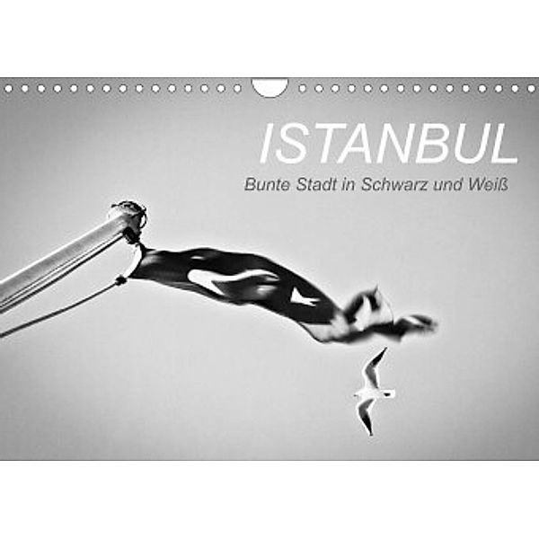 Istanbul - Bunte Stadt in Schwarz und Weiß (Wandkalender 2022 DIN A4 quer), Ina Reinecke
